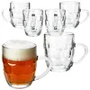 6er Set Dijon Bierkrüge 200ml aus Glas mit Relief & Henkel Produktbild-Vorschau 1
