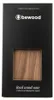 The image shows the packaging for a Bewood real wood case. A window in the packaging reveals a sample of the wood grain. Produktbild-Vorschau