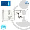 Diagram showing a sink and two washing machines connected to a drain. Produktbild-Vorschau