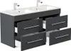 Badmöbel Set 2-teilig, Doppel-Waschtisch 120cm breit mit Produktbild-Vorschau 3
