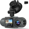 A gray dashcam with a suction cup mount and a 64GB SD card. Produktbild-Vorschau