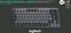 A Logitech MX Mini Mechanical keyboard is shown against a dark gray background, with marketing text and logos. Podgląd zdjęcia produktu