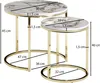 WOHNLING Design Beistelltisch 2er Set Weiß Marmor Optik Produktbild-Vorschau 7