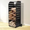 Pevné regály na drevo s gumenými kolieskami, 42 x 35 x 112 Náhľad obrázku produktu 1