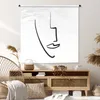 MuchoWow® Wandteppich Wandbehang Gesicht - Schwarz - Weiß - Produktbild-Vorschau 6