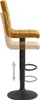 A side view of a brown velvet bar stool with a black adjustable base. Anteprima dell’immagine prodotto