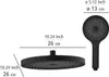 Diagram showing the dimensions of a shower head and a hand shower. Produktbild-Vorschau