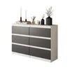 Commode / Sideboard avec 6 tiroirs - Blanc Mat / Anthracite Voir les images du produit 1