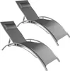 Two grey lounge chairs are shown against a white background. Voir les images du produit