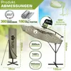 tillvex Alu Parasol Marron LED Solaire Ø 300 cm avec Voir les images du produit 2