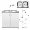 Stamar | Küchenschrank, Weiß, Spüle 2 Becken, 80 cm, Produktbild-Vorschau 1