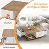 Sweiko 70 x 70 x 31.5cm Table basse à 3 tiroirs,table basse Voir les images du produit 10