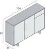 Sideboard Dbakayok, Wohnzimmer-Sideboard, Wohnzimmer-Buffet Produktbild-Vorschau 4
