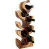 A wooden wine rack holding several wine bottles, presented against a white background. Voir les images du produit