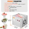 A collage of images showing a rolled ice cream machine and its outputs, along with product parameters. Voir les images du produit