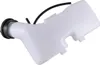 A white plastic fuel tank with a black cap and a black hose attached, isolated on a white background. Produktbild-Vorschau