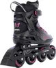 A single black and pink inline skate is shown from a side-rear angle against a white background. Voir les images du produit