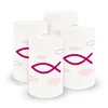 itenga 6x Windlicht + 40x Servietten - Fisch - weiß pink Produktbild-Vorschau 5