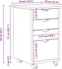 vidaXL Armoire à roulettes Gris 34 x 39 x 56 cm Bois de pin Voir les images du produit 7