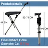 Schwarzer klappbarer Alu-Sitz, Trekkingstock: Außen, Produktbild-Vorschau 5