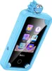 A blue children's smartphone with a dinosaur decoration on top. Náhľad obrázku produktu