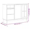 vidaXL Kredens ze szklanymi drzwiami FLAM 110x40x80 cm lite Podgląd zdjęcia produktu 8