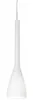 A white pendant light with a long, slender neck that flares out at the bottom. Náhľad obrázku produktu