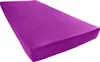 A purple fitted sheet is shown from a diagonal angle against a white background. Produktbild-Vorschau