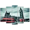 5-teiliges leinwandbild londoner bus big ben 200x100 cm Produktbild-Vorschau 2