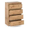 A wooden chest of drawers with four drawers, shown from the front-left. Podgląd zdjęcia produktu