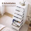 HOMCOM Kommode mit 6 Schubladen, 40 x 40 x 110 cm, Weiß in Produktbild-Vorschau 4