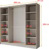 ALTDECOR Kleiderschrank mit Spiegel LESE - 200x200x51 Produktbild-Vorschau 3