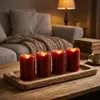 LED Kerze 4er Set rot mit Timer batteriebetrieben - 13 x 7 Produktbild-Vorschau 2