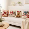 Weihnachtskissenbezüge 4er Set 45x45 cm aus Leinenstoff, Produktbild-Vorschau 8