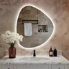 Miroir de salle de bain asymétrique AFIELINA avec éclairage Voir les images du produit 2