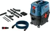 A Bosch vacuum cleaner and its accessories are displayed against a white background. Produktbild-Vorschau