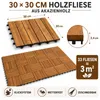 Hossi's Wholesale Holzfliesen Balkon 30x30 cm Akazie Teak Produktbild-Vorschau 2