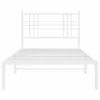 A white metal bed frame with a slatted headboard and base, shown from the front against a white background. Produktbild-Vorschau