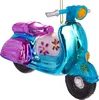 A close-up, studio shot of a decorative glass ornament shaped like a retro scooter. Produktbild-Vorschau