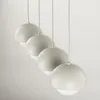 Hängelampe Glas Metall G9 H: max. 120 cm Beige Weiß Produktbild-Vorschau 4