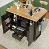 Sweiko Ilot de cuisine Armoire buffet 120 x 73 (45) x 92 cm Voir les images du produit 2