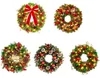 Weihnachtskranz mit LED, 50 cm, rot-grün, Beeren, Tannenzapfen Produktbild-Vorschau
