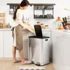 60L odpadkový kôš 2 priehradky, dvojitý odpadkový kôš Náhľad obrázku produktu 7