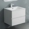 doporro Meuble de Salle de Bain Suspendu Blanc Mat Voir les images du produit 2