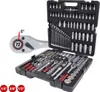 A tool kit laid out in its case, with a close-up of a ratchet. Podgląd zdjęcia produktu