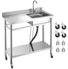 Lavello VEVOR in acciaio inox (1000 x 500 x 1055 mm), vasca Anteprima dell’immagine prodotto 1