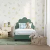 vidaXL Sommier de lit d'enfant avec tête de lit vert mer 70 Voir les images du produit 3
