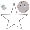 A black wire star outline with integrated LED lights and a battery pack. Produktbild-Vorschau