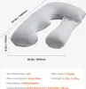 A U-shaped pregnancy pillow with dimensions indicated. Produktbild-Vorschau