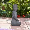 XXXL Großer Buddha 50 cm dunkelgrau Steinoptik Garten Deko Produktbild-Vorschau 6